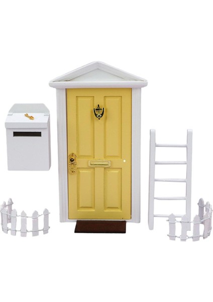 Dollhouse Minyatür Peri Kapı Kiti Eğitim Öğrenme Oyuncak Çocuklar Için Hediyeler Sarı (Yurt Dışından)