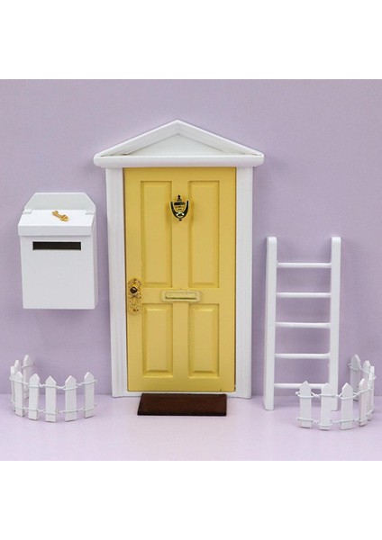 Dollhouse Minyatür Peri Kapı Kiti Eğitim Öğrenme Oyuncak Çocuklar Için Hediyeler Sarı (Yurt Dışından)