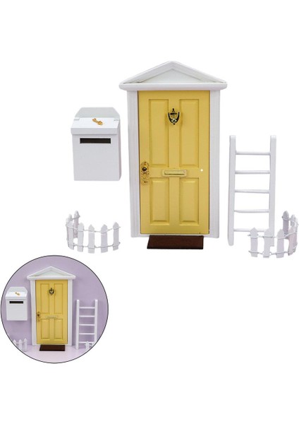 Dollhouse Minyatür Peri Kapı Kiti Eğitim Öğrenme Oyuncak Çocuklar Için Hediyeler Sarı (Yurt Dışından)