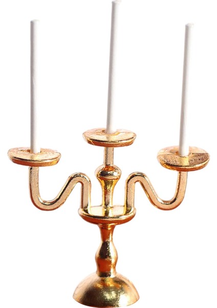 Simülasyon Şamdanlar 1:12 Dollhouse Mum Lamba Modeli Mini Süsler Altın (Yurt Dışından) modelleri