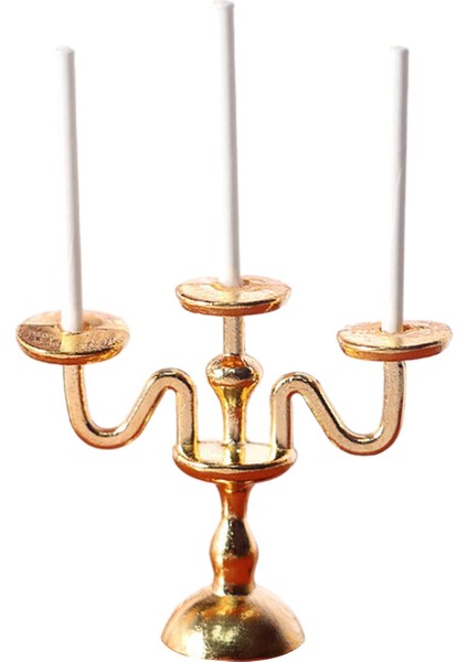 Simülasyon Şamdanlar 1:12 Dollhouse Mum Lamba Modeli Mini Süsler Altın (Yurt Dışından) indirimleri