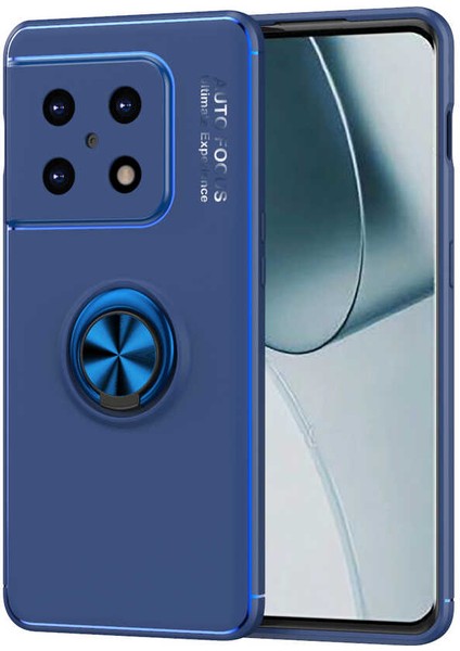 One Plus 10 Pro Kılıf Autofocus Shockprof Ravel Yüzüklü Standlı Slikon Kapak Lacivert