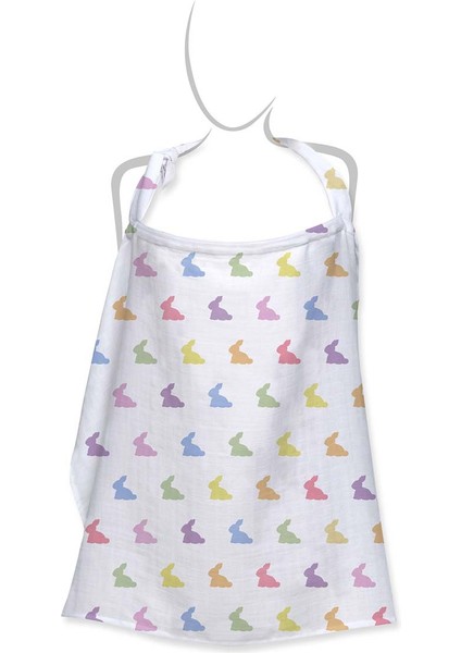Bebek Müslin Emzirme Önlüğü 90X60 cm Rainbow Lapin