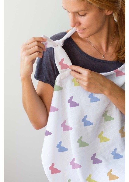 Bebek Müslin Emzirme Önlüğü 90X60 cm Rainbow Lapin fiyatları