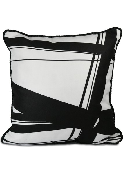 Optical Çizgili Kadife Yastık 45 x 45 cm
