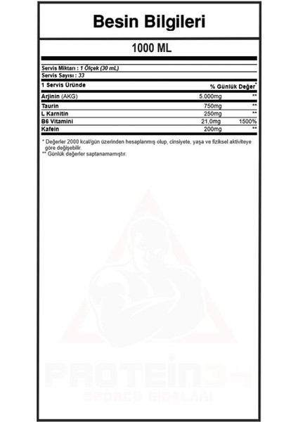 Hardline Arginine Liquid 1000 ml Yeşil Elma fiyatları
