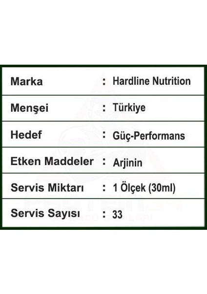 Hardline Arginine Liquid 1000 ml Yeşil Elma fırsatları