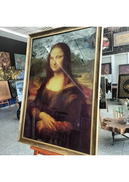 El Yapımı Ayna Tablo Mono Lisa