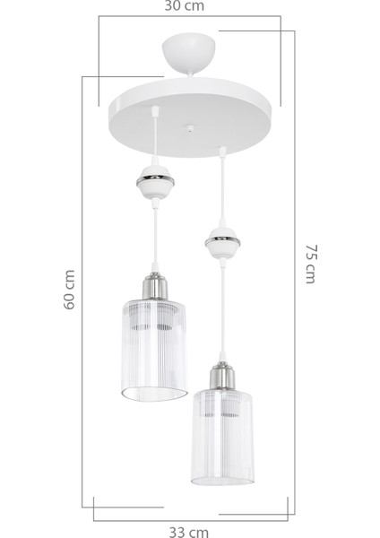 Akses Küre Krom 2'li Üçgen Şeffaf Salon Yemek Odası Oturma Odası Antre Mutfak Çocuk Odası Yatak Odası Avize