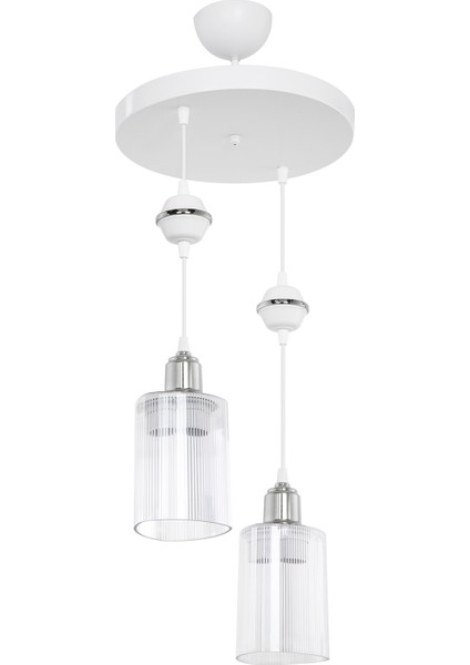 Akses Küre Krom 2'li Üçgen Şeffaf Salon Yemek Odası Oturma Odası Antre Mutfak Çocuk Odası Yatak Odası Avize modelleri