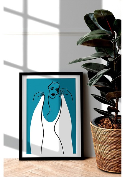 Çerçeveli Tablo Modern Yeni Yıl Sanatsal Çerçeveler New Year Ev Dekoru Konsept Tekli Çerçeve ÖZC-373-SİYAH