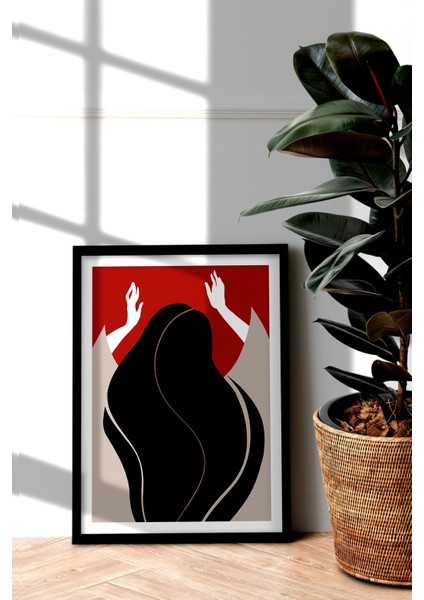 Çerçeveli Tablo Modern Yeni Yıl Hediye Sanatsal Çerçeveler New Year Ev Dekoru Konsept Tekli Çerçeve ÖZC-371-SİYAH