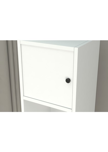 Dolapli Çekmeceli Vitrin Beyaz 196 cm VTR-1058-Ç fırsatları