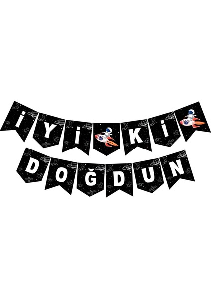 Uzay Tema Zikzak Iyiki Doğdun Banner