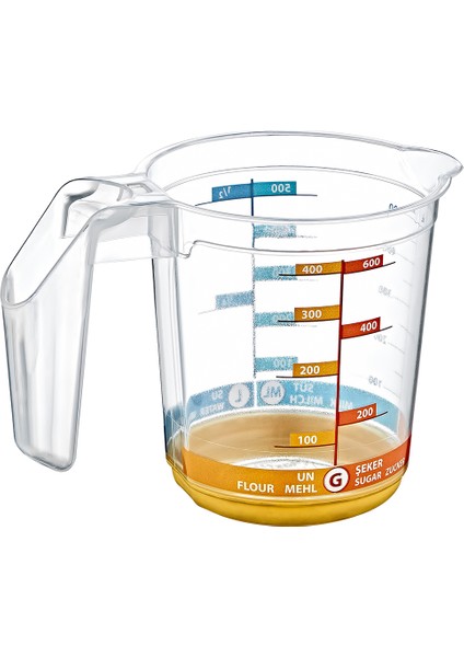 Mini Ölçü Kabı 500 ml Ölçme Kabı & Maşrapa (Su-Süt-Un-Şeker Ölçekli)