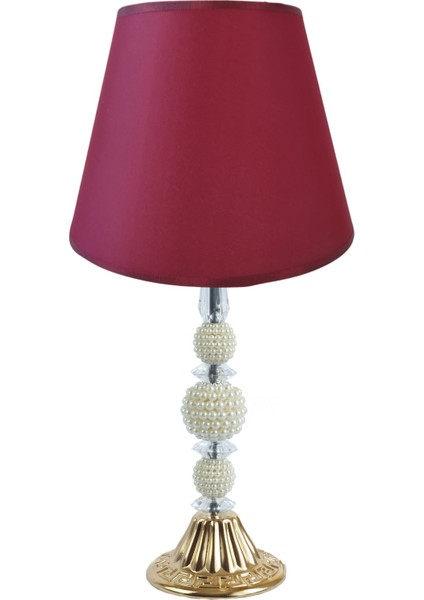 Modern Inci Gold Ayak Bordo Abajur