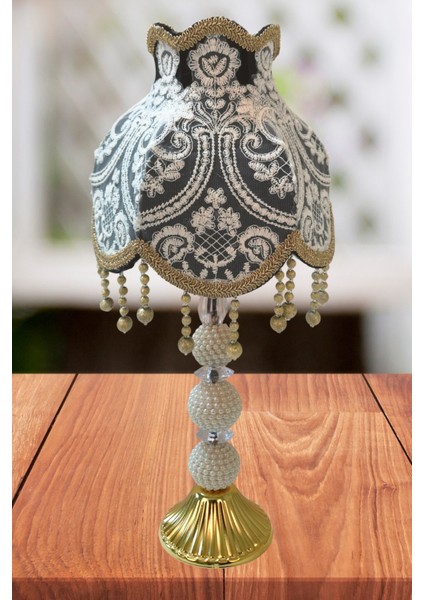 Fransız Dantel Koyu Füme Kadife Kumaş Klasik Abajur fiyatları