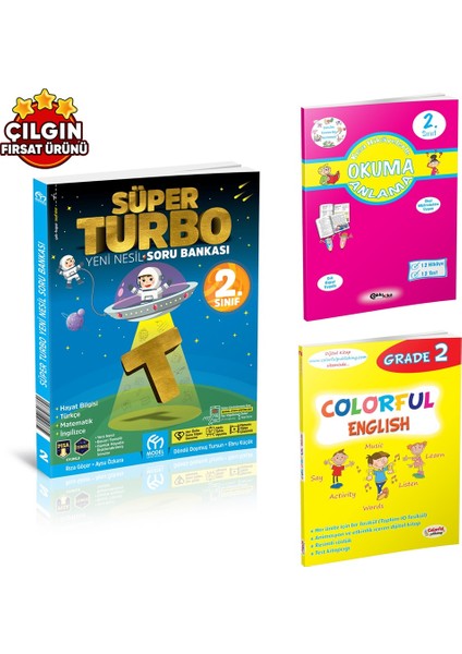 2. Sınıf Süper Turbo Soru Bankası - Çoklu Zeka Yayınları Okuma Anlama - Colorful English