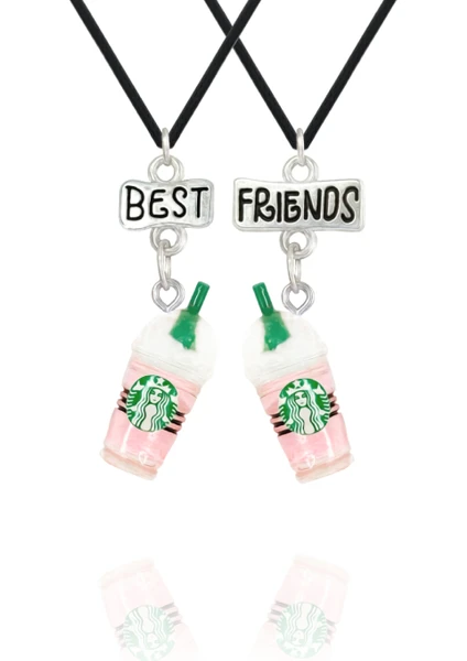 BP Tattoo Starbuck Best Friends Kolye 2'li Arkadaşlık Kolyesi