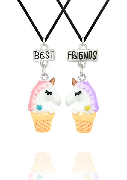 Unicorn Best Friends Kolye 2'li Arkadaşlık Kolyesi