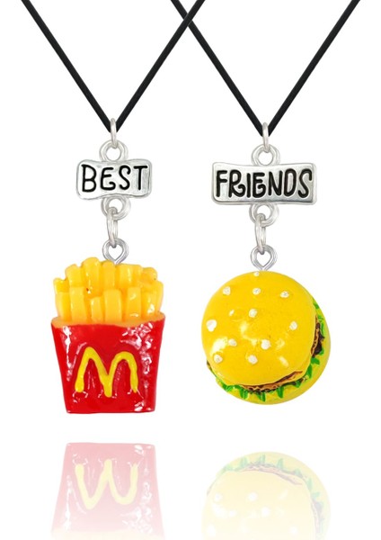 Best Friends Hamburger ve Patates Kızartması Arkadaşlık Kolyesi