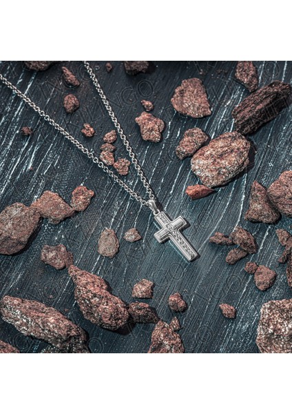 925 Ayar Gümüş Mini Zarif Cubic Zircon Cross Hac Kolye