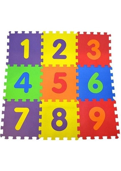 9 Parça Çocuk Oyun Karosu Eva Puzzle Yer Matı Sayılar Eğitici Oyun Halısı