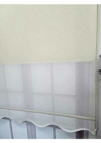 Keten Kumaşlı Çift Mekanizmalı Tül Stor Perde MT3000