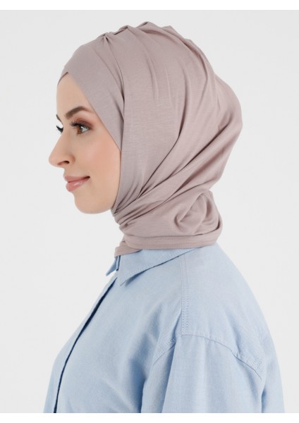 Pileli Isra Çapraz Türban - Duman Gülü - Ecardin