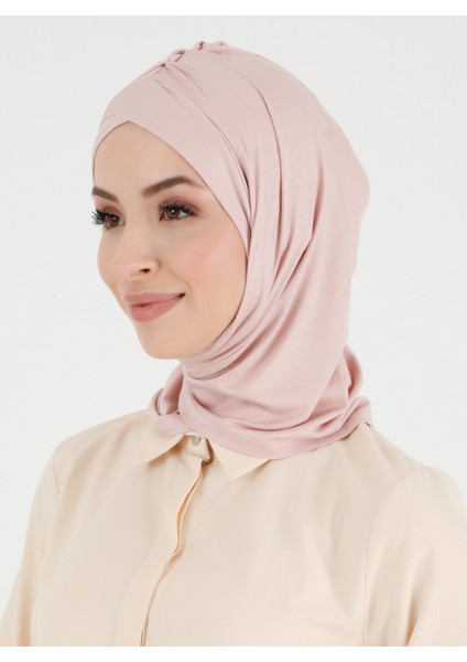 Pileli Isra Çapraz Hazır Türban - Pudra - Ecardin fiyatları