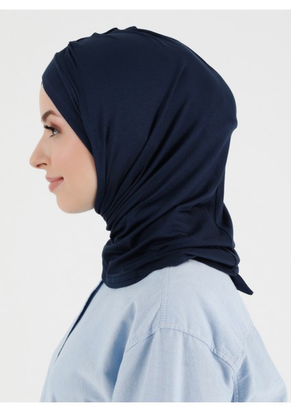 Pileli Isra Çapraz Türban - Lacivert - Ecardin modelleri