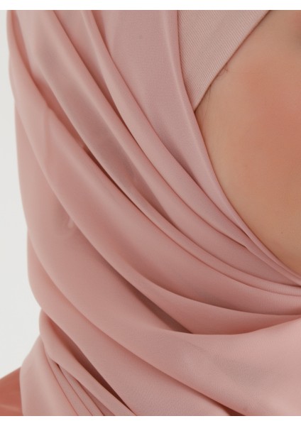 Boneli Düz Şifon Şal - Pudra - Ecardin fırsatları