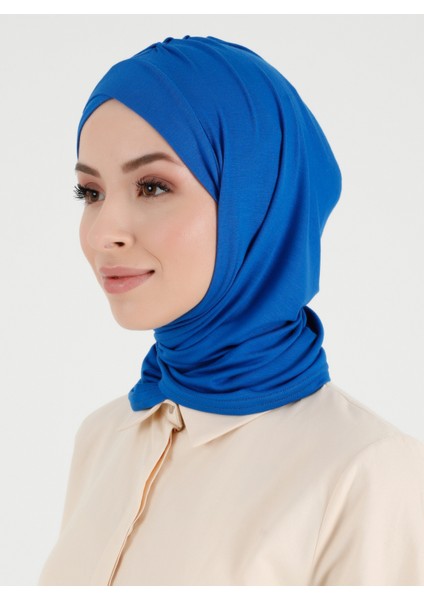 Pileli Isra Çapraz Türban - Saks Mavi - Ecardin modelleri