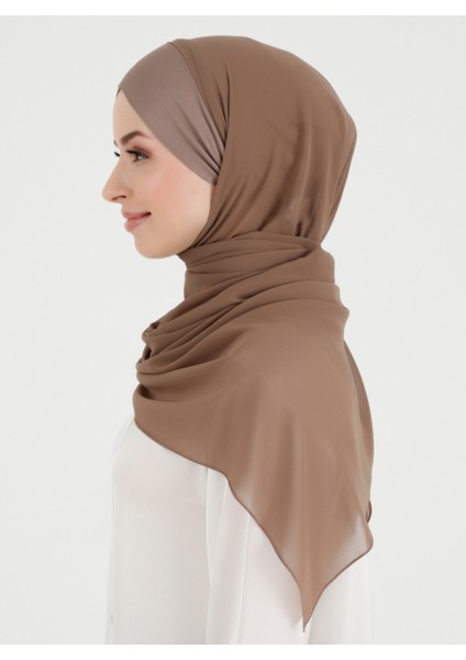 Boneli Çapraz Şifon Şal - Koyu Vizon - Ecardin modelleri