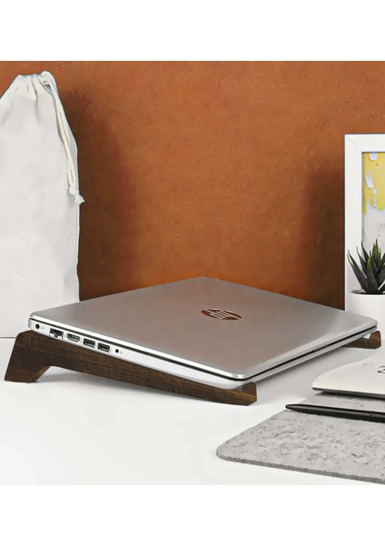 Gift Taşınabilir Ahşap Ceviz Notebook Laptop Standı