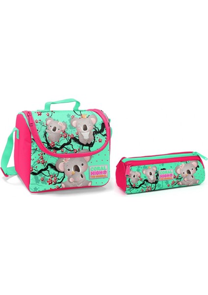 Koala Kız Çocuk Beslenme Çantası ve Kalemlik Seti - Thermo