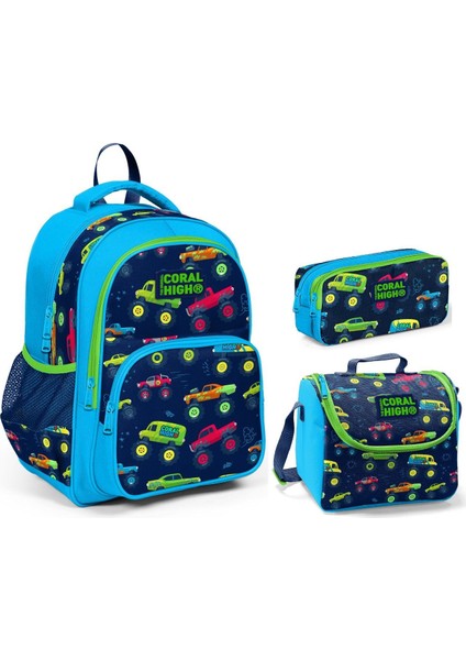 Kids Erkek Çocuk Ilkokul Çanta Seti - Monster Truck