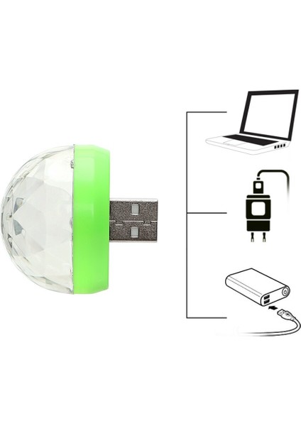 Mini USB Disko Işık, Taşınabilir Disko Topu Rgb LED Işık