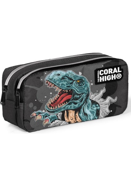 Coral High Dinazor Baskılı Erkek Çocuk Ilkokul Çantası ve Kalemlik Seti