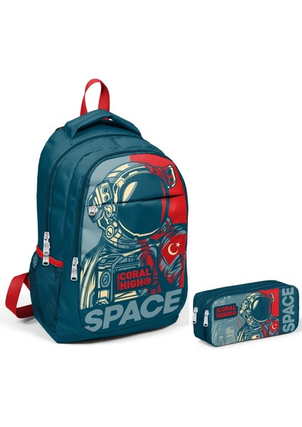 Coral High Astronot Erkek Çocuk Ilkokul Çantası ve Kalemlik Seti