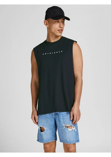 Jack & Jones 12210016_Jorcopenhagen Ee O Yaka Regular Fit Baskılı Siyah Erkek T-Shirt