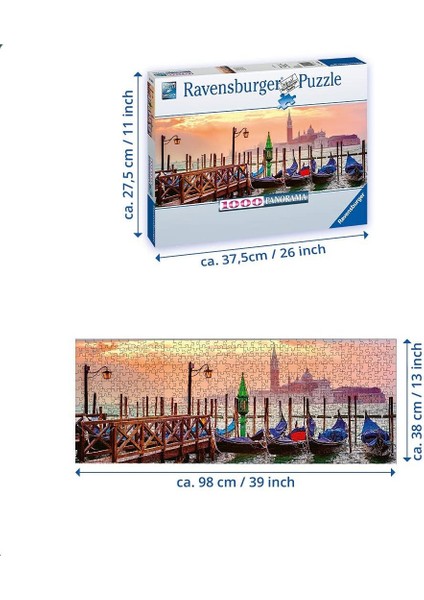 150823 Ravensburger, Gondollar 1000 Parça Puzzle