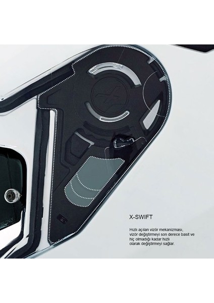 SX.100 Skyway Gri-Kırmızı Kask