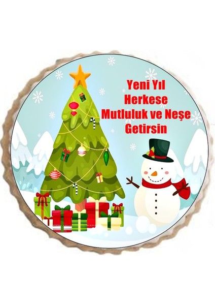 Yılbaşı Kurabiyesi Yenilebilir Resimli Tereyağlı Özel Jelatin Poşetinde 15 Adet