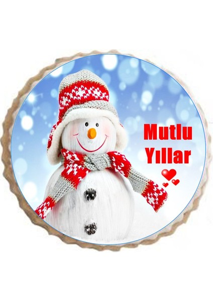 Yılbaşı Kurabiyesi Yenilebilir Resimli Tereyağlı Özel Jelatin Poşetinde 15 Adet