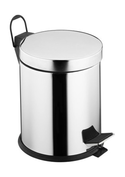 Pedallı Paslanmaz Metal Çöp Kovası 5 Lt