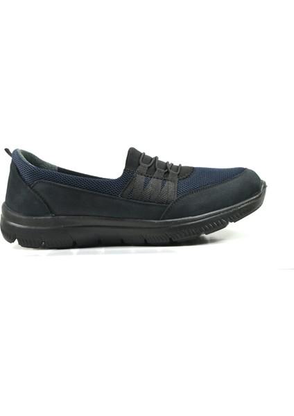 017 Hakiki Deri Lacivert Nubuk Ortopedik Casual Günlük Kadın Ayakkabı