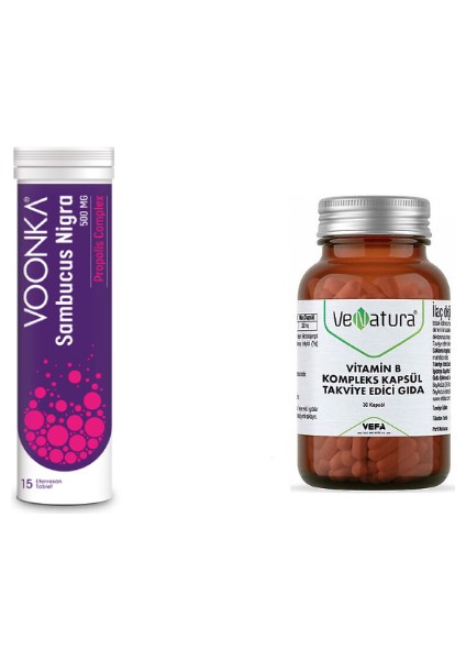 Sambucus Nigra Propolis Complex 15 Efervesan +Yetişkinler Için Vitamin B Kompleks 30 Kapsül