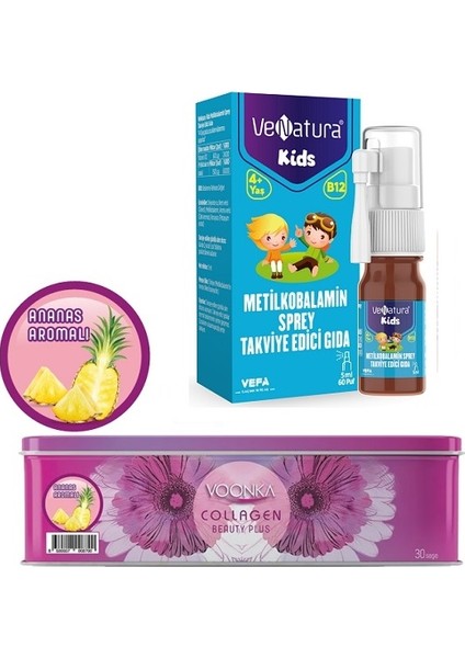 Hidrolize Collagen Beauty Plus 30 Saşe+ Çocuk B12 Vitamini 5ml Sprey