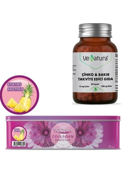 Hidrolize Collagen Beauty Plus 30 Saşe+Yetişkinler Için Çinko & Bakır 60 Kapsül